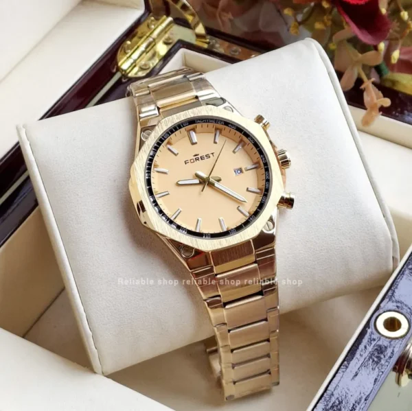Forest-gents watch-Golden color - Image 2