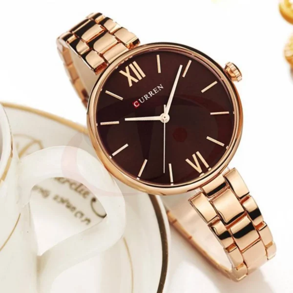 Curren 9017 CH - Rose Gold Coffee for Ladies - Image 2