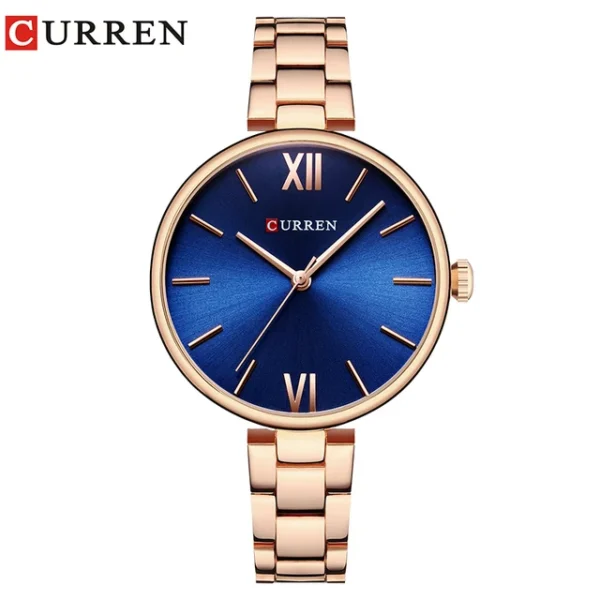 Curren 9017 CH - Rose Gold Blue For Ladies - Image 2
