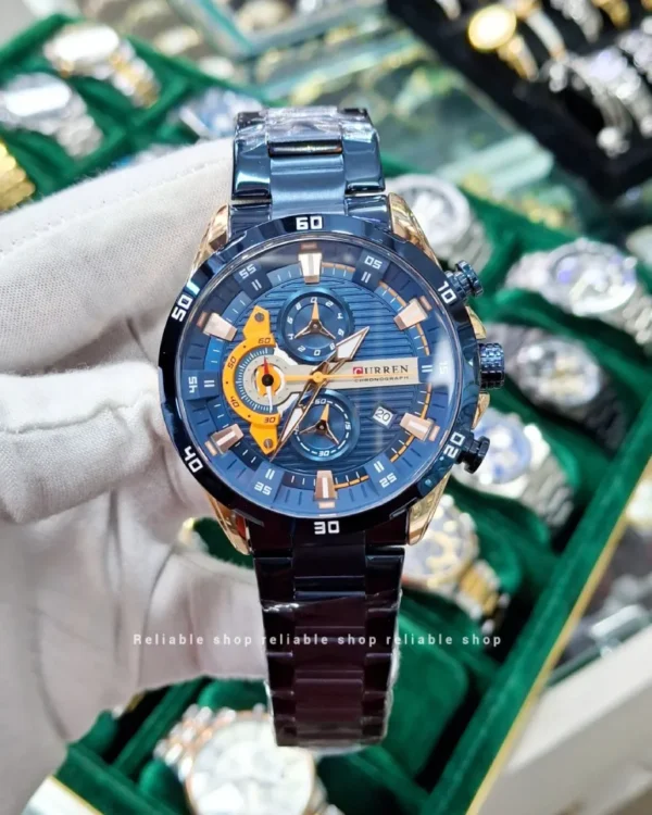Curren 8402 - Rose Gold Blue - Gents watch - Image 2