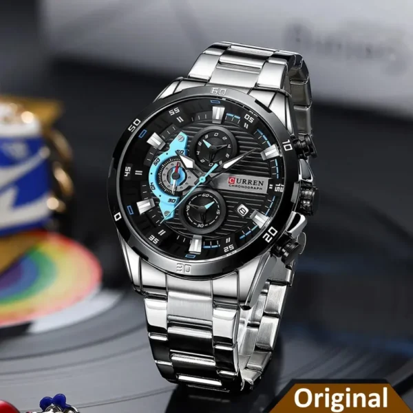 Curren 8402 - Silver Black - Gents watch - Image 3