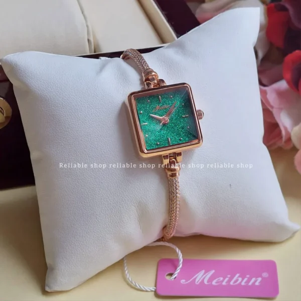 Meibin squire ladies watch-Green rose gold - Image 2