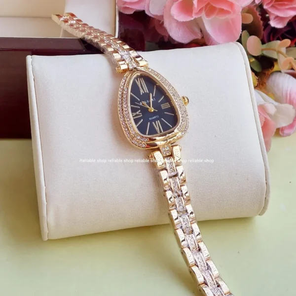 New Arrival-snake shape -ladies watch-Golden black - Image 2