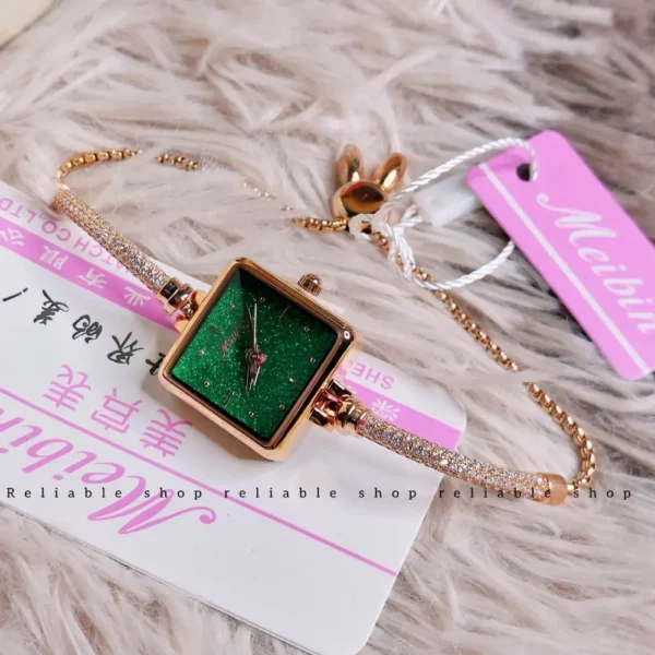 Meibin squire ladies watch-Green rose gold - Image 3