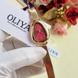 Oliya-snake shape -ladies watch-Golden red