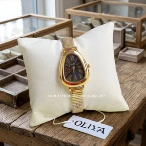Oliya-snake shape -ladies watch-Golden Black