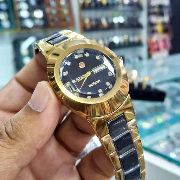 Ceramic Gents watch-Di-aster-Golden black - Image 5