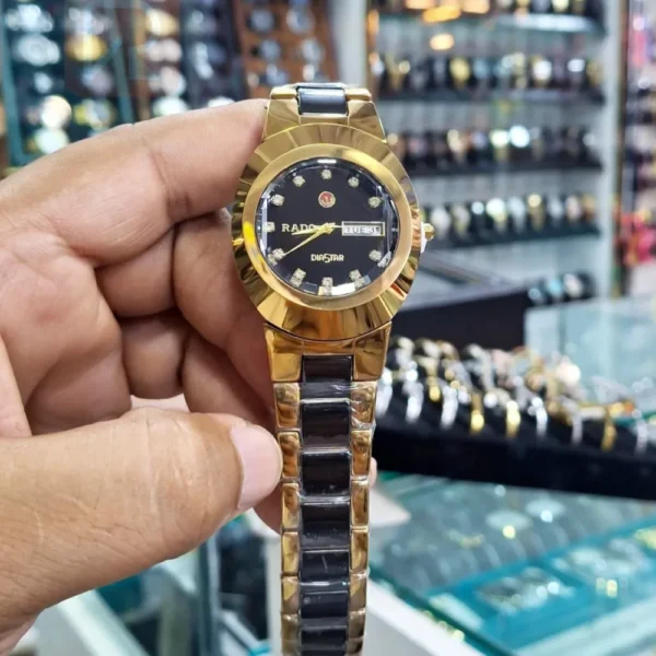 Ceramic Gents watch-Di-aster-Golden black - Image 4