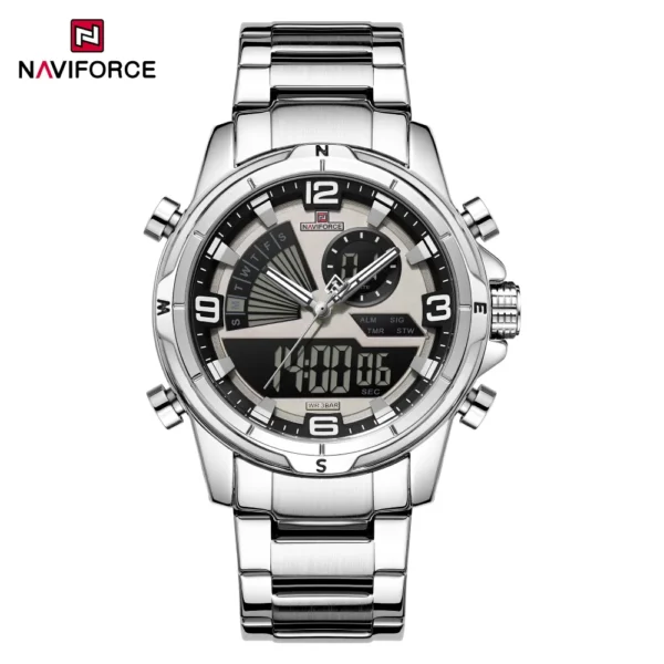 Naviforce 9257 For Gents - Silver Gray - Image 2