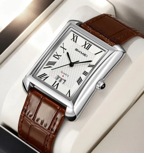 Skmei 2575 Belt Watch For Men-silver brown - Image 3