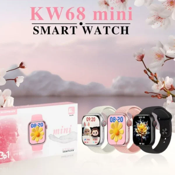KW 68 mini ladies smart watch-pink - Image 4