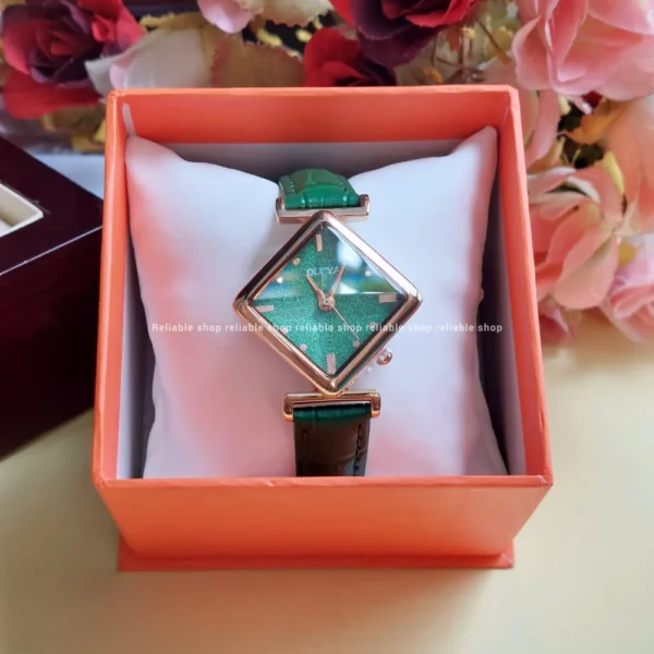 Oliya ladies belt watch-Green color - Image 2