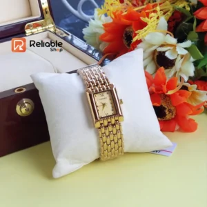 Forecast Square Female Wrist Watch- Golden