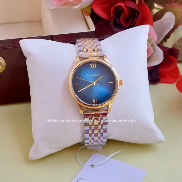 CK-AA Ladies watch two-tone and deep blue dial - Image 2