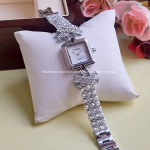 pearl ladies watch-AAchanel-silver white