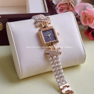 pearl ladies watch-AAchanel-Golden Black