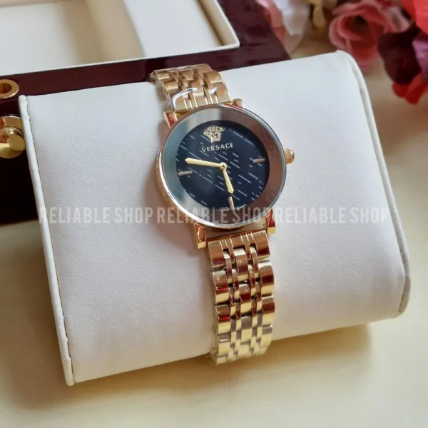 AA versace Ladies watch -Golden and Black dial - Image 2