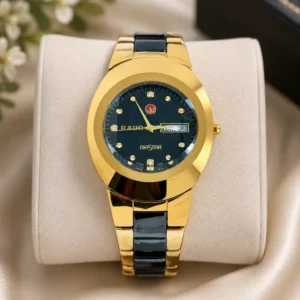 Ceramic Gents watch-Golden black