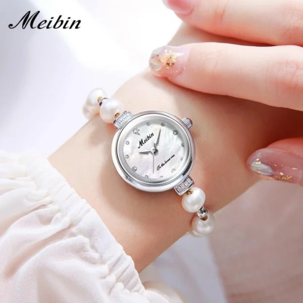 Meibin -pearl ladies watch-white - Image 2