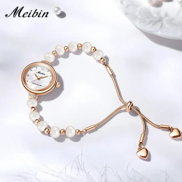 Meibin -pearl ladies watch-rose gold - Image 2
