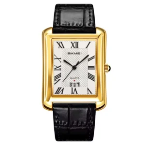 Skmei 2575 Belt Watch For Men-Golden Black