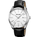 Skmei 2490 Men Classic Business Simple Quartz Watch-white dial