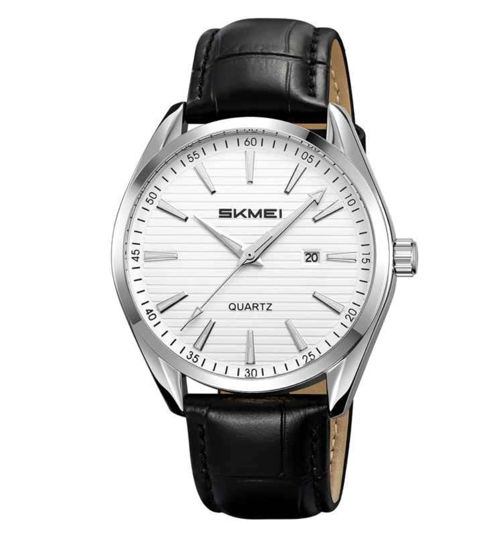 1-4 Skmei 2490 Men Classic Business Simple Quartz Watch-white dial - Image 1