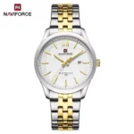 Naviforce 9255 For Men - Silver Gold