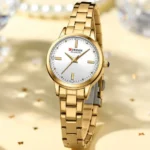 CURREN 9094 Exclusive Quartz Ladies Watch -Golden white - Image 3