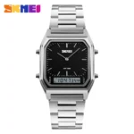 Skmei 1220 Dual Display Digital Watch-silver Black