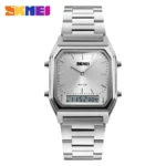 Skmei 1220 Dual Display Digital Watch-silver