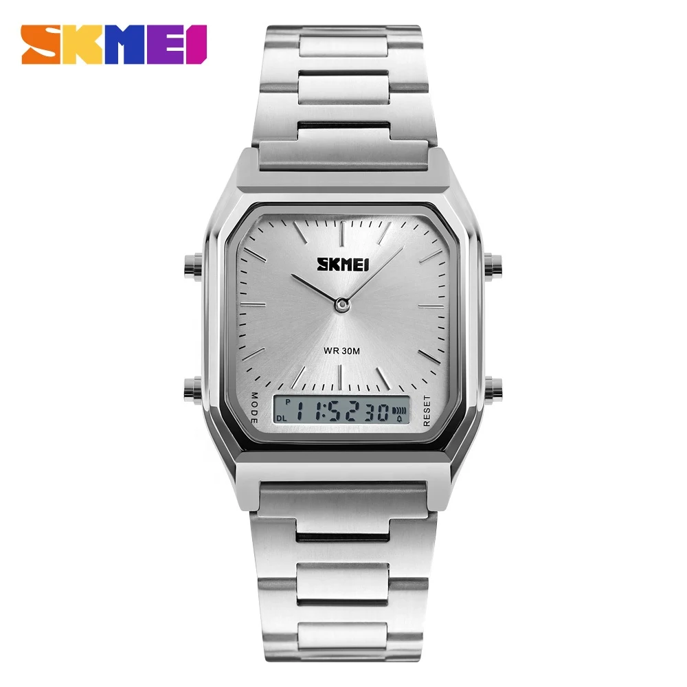 5 Skmei 1220 Dual Display Digital Watch-silver - Image 1