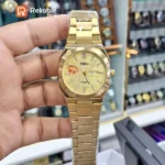 Fusili Luxury Men watch Waterproof Luminous Week Date -Golden - Image 2