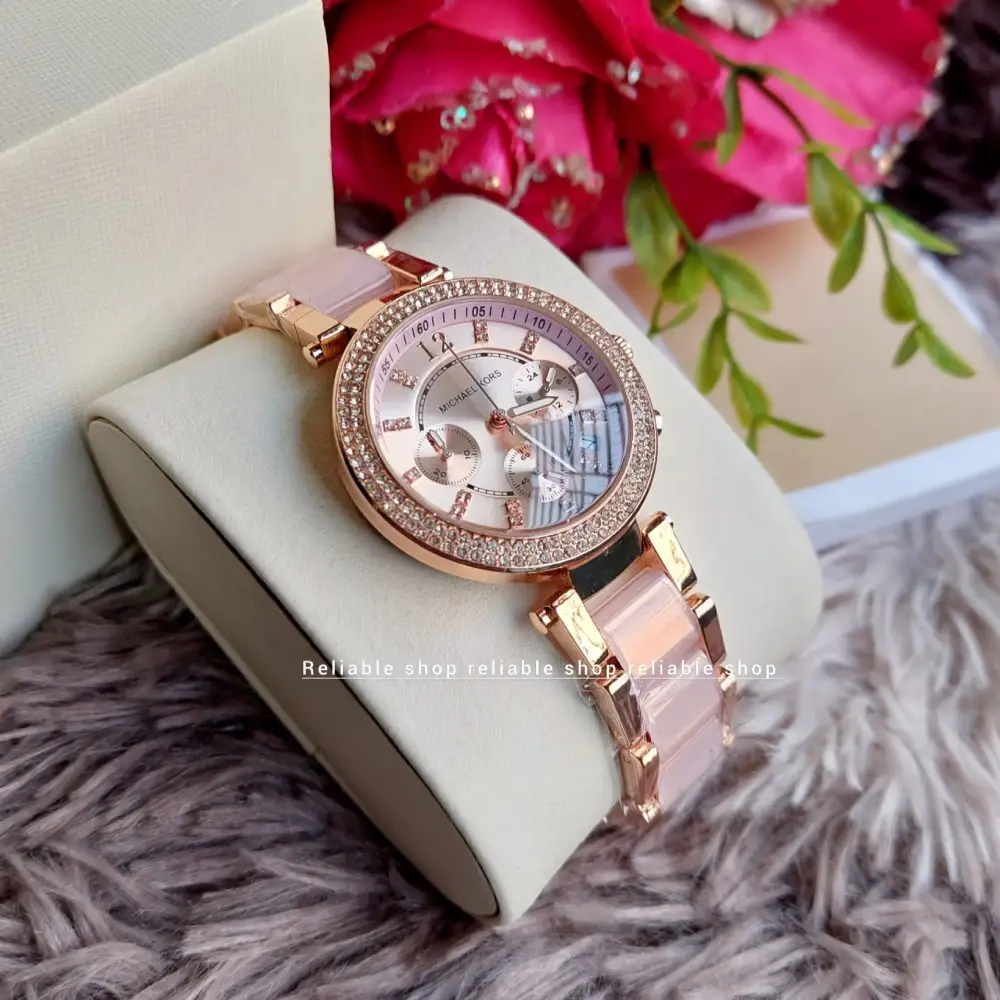 800066304_1723491286453471_8732161431751382991_n M-K-Ladies watch-chronograph-Baby pink - Image 1