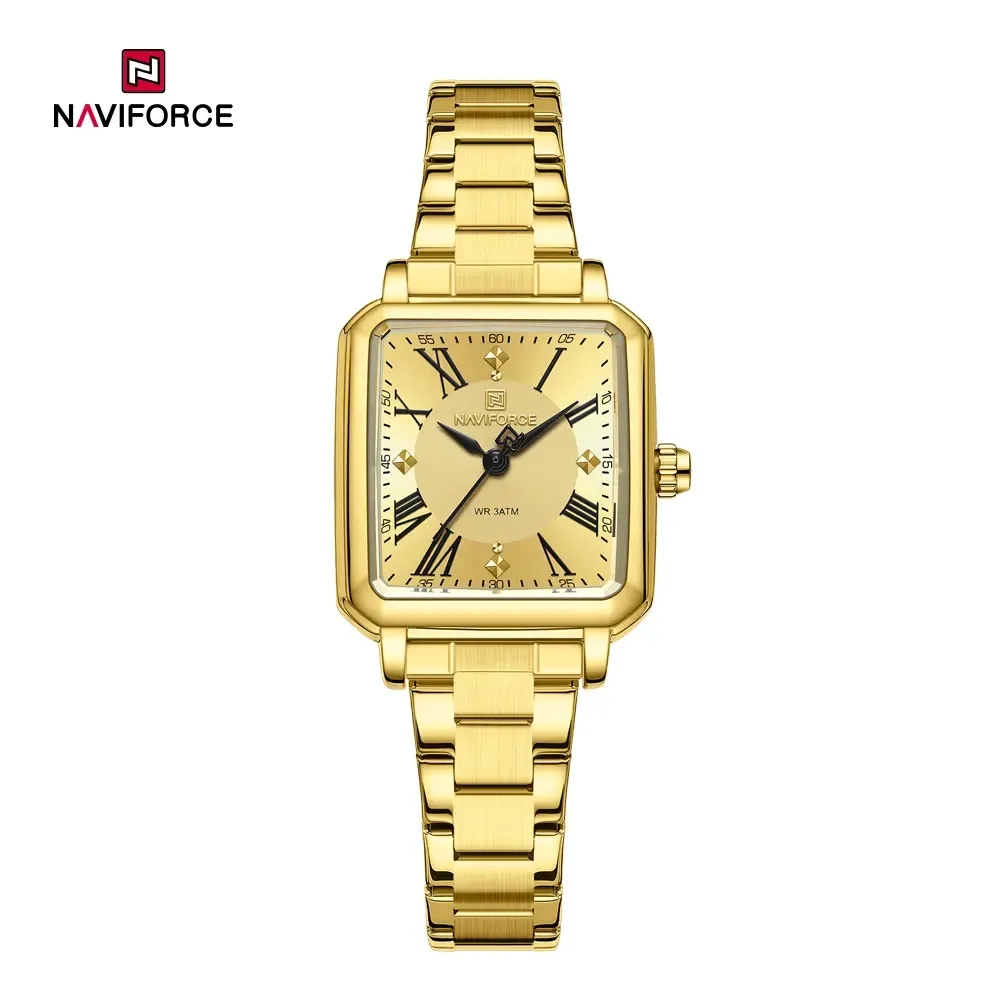 NaviforceNF5065-4 (1) Naviforce 5065 Ladies Watch - Golden - Image 1