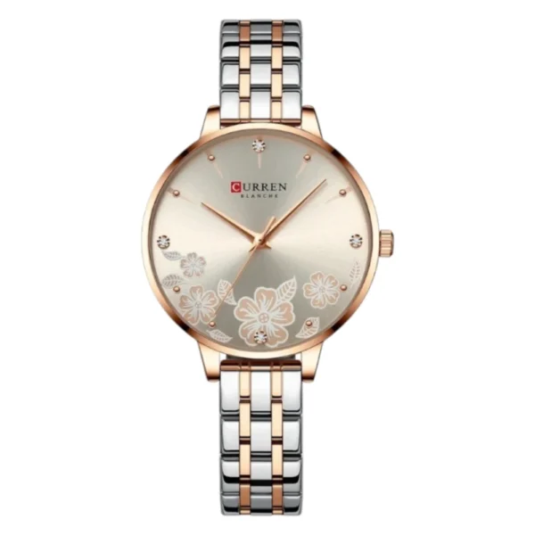 CURREN 9068 Luxury Fashion Exclusive Quartz Ladies Watch - Rose gold - Image 2