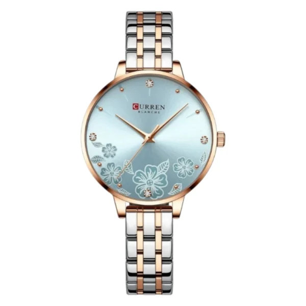 CURREN 9068 Luxury Fashion Exclusive Quartz Ladies Watch - Light blue - Image 2
