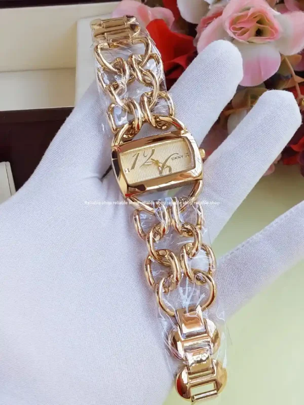 DKNY-Ladies party watch -Golden - Image 2