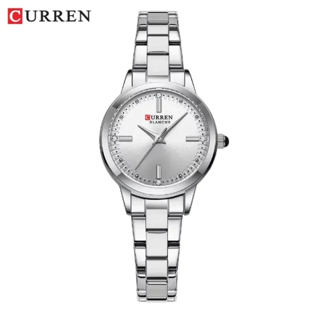curren-9094-silver-1 (1) CURREN 9094 Exclusive Quartz Ladies Watch -Silver - Image 1